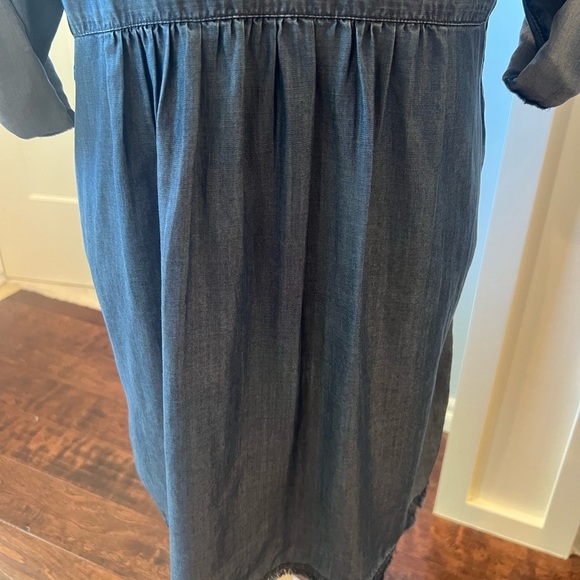 Tommy Bahama 100% Tencel Blue Button-Up Shirt Dress Size S/P Front Pockets - Picture 10 of 13